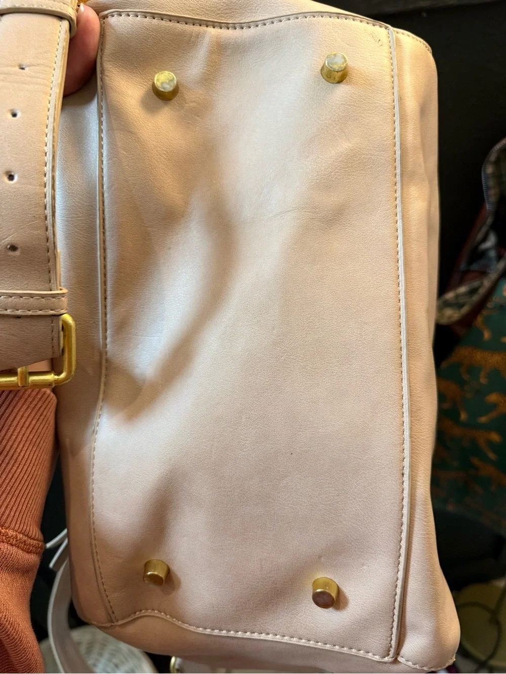 Fawn Design Beige Baby Bag Tote with Gold Hardware